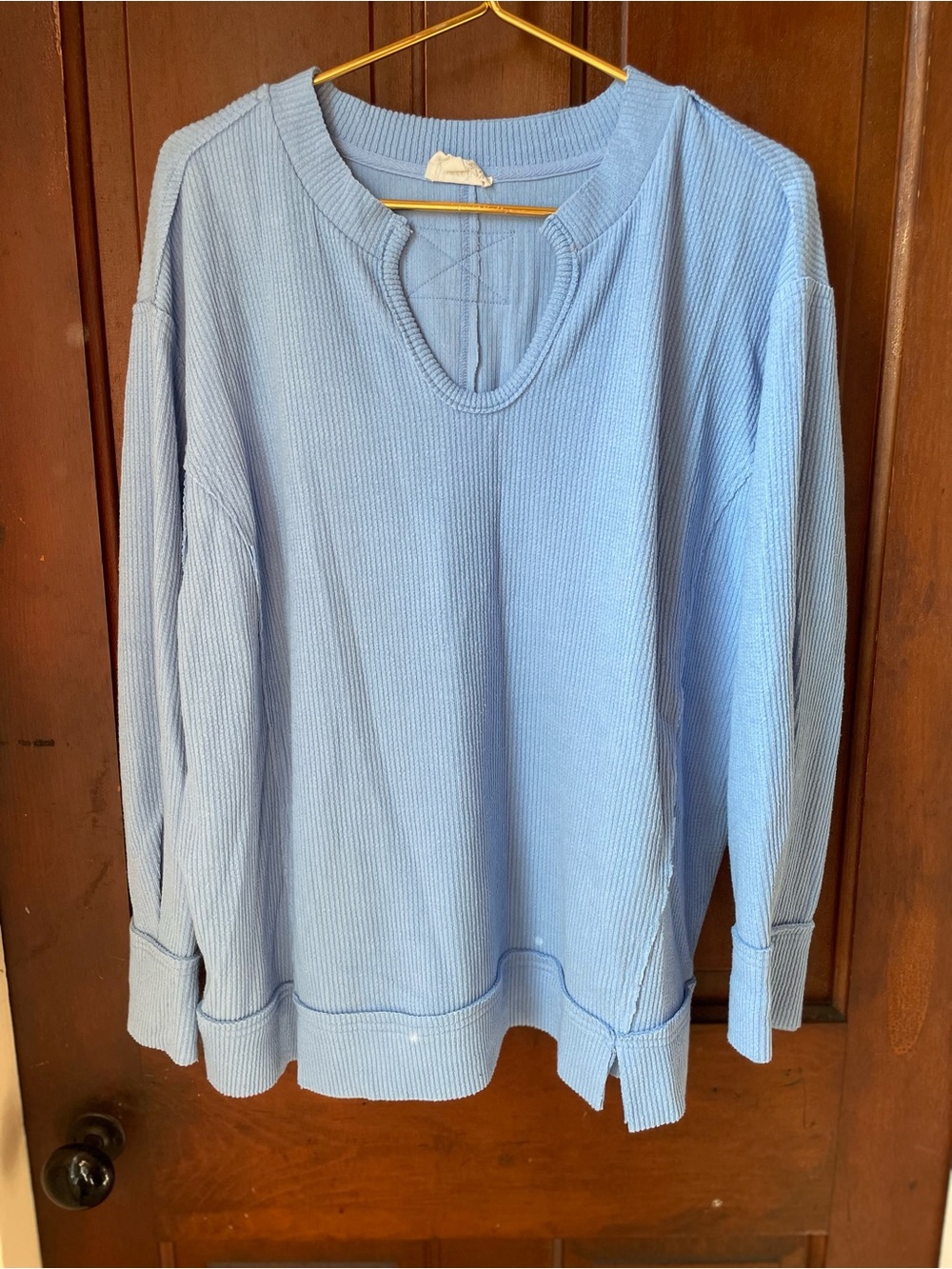 Perch by Blu Pepper women's 1X long sleeve blue sweater